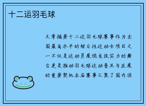 十二运羽毛球