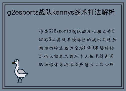 g2esports战队kennys战术打法解析